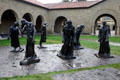 The Burghers of Calais by Auguste Rodin in Memorial Court at Stanford. The sculpture group commemorates the six civic leaders who volunteered to serve as a sacrifice to save the city during the 1347 surrender to King Edward III of England. Palo Alto, CA