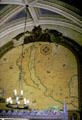 Early map of California painted on library wall of Santa Barbara County Courthouse. Santa Barbara, CA.
