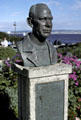 Bust of John Steinbeck author of Cannery Row which spotlighted rough life of the sardine canneries. Monterey, CA