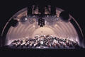 Orchestra performs in Hollywood Bowl. Hollywood, CA