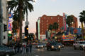 Streetscape of Hollywood Blvd. from Highland Ave. with neon signs. Hollywood, CA.