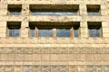 Crumbling concrete blocks around windows of Ennis House. Los Angeles, CA.