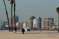 East beaches of Long Beach with Downtown skyline. Long Beach, CA.