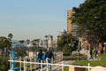Park along beach in eastern residential section of Long Beach. Long Beach, CA.