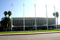 Civic Auditorium with concrete grill & masts. Santa Monica, CA.