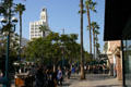 3rd Street Promenade with clock tower of Art Deco Bay City Building. Santa Monica, CA.