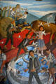 Detail of mural of Blessing of the Animals by Leo Politi on Biscailuz Building in Olvera Street. Los Angeles, CA.