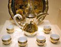 Coffee service with royal crown given to Reagan now at Reagan Museum. Simi Valley, CA.