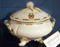 Haviland Limoges tureen with Order of Cincinnati insignia & pattern of King Louis XVI presented to Reagan by President of France at Reagan Museum. Simi Valley, CA.