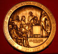 Medal commemorating 1987 bicentennial of U.S. Constitution at Reagan Museum. Simi Valley, CA.