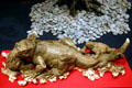 Wood carving of Komodo Dragon by Nyoman Mawi given to President Reagan by Indonesia at Reagan Museum. Simi Valley, CA.
