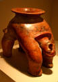 Colima Mexico: early-American pottery vessel in form of acrobat at LACMA. Los Angeles, CA.