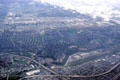 Los Angeles International Airport from air from above intersection of San Diego & Santa Monica freeways. CA.