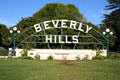 Beverly Hills Sign in Beverly Gardens Park on Santa Monica Blvd. Beverly Hills, CA.
