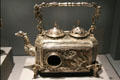 Silver water heater kettle from Bolivia at LACMA. Los Angeles, CA.