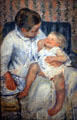 Mother About to Wash her Sleepy Child painting by Mary Cassatt at LACMA. Los Angeles, CA.