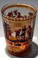 Bohemian cut glass beaker etched with country scenes at LACMA. Los Angeles, CA.