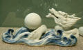 Hirado ware porcelain dragon with globe on waves at Pavilion for Japanese Art at LACMA. Los Angeles, CA.