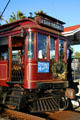 Pacific Electric #501 replica trolley car running along San Pedro port. San Pedro, CA.