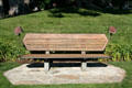 Lloyd Wright style benches & garden lamps of Wayfarers Chapel. Rancho Palos Verdes, CA.