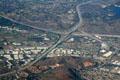 Aerial view of Interchange of San Bernadino, Orange & Chino Valley Freeways. CA.