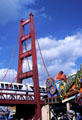 Golden Gate bridge replica carries monorail at Disney's California Adventure. Anaheim, CA
