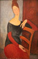 Portrait of artist's wife Jeanne Hebuterne by Amedeo Modigliani in Norton Simon Museum. Pasadena, CA.