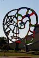 Coming Together sculpture of multicolored face outline by Niki de St. Phalle at Convention Center. San Diego, CA