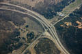 Aerial view of Interstate highway interchange east of San Diego. CA.