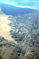 Aerial view of southern end of Salton Sea. CA.