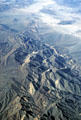 Aerial view of Mojave desert formations. CA.