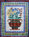 George White & Anna Gunn Marston residence arts & crafts tile mural detail showing flowers in vase. San Diego, CA.