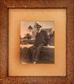 Photo of George White Marston sitting before San Diego scene at Marston House Museum. San Diego, CA.