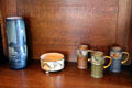 Arts & crafts ceramic vases & cups at Marston House Museum. San Diego, CA.