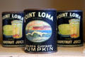 Cans of Point Loma pumpkin & grapefruit juice at Marston House Museum. San Diego, CA.