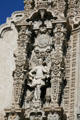 Statue of Viscaino on facade San Diego Museum of Man. San Diego, CA.
