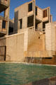 Salk Institute zig zag structure & water pools. La Jolla, CA.