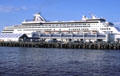 Cruise ship ms Ryndam of Holland America Line docked at passenger docks. San Diego, CA
