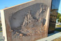 Carved relief of USS San Diego at its memorial. San Diego, CA.