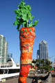 Soft Sculpture Carrot by Lauren Jackson in Urban Trees display. San Diego, CA.