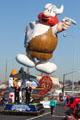 Balloon cartoon Viking over Balloon Parade. San Diego, CA.