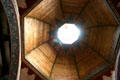 San Luis Rey Mission Church wooden dome interior. Oceanside, CA.