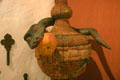 Carved finial with snake holding apple in Mission San Luis Rey. Oceanside, CA.