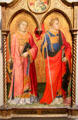 Sts. Lawrence & Stephen tempera painting by Mariotto di Nardo at J. Paul Getty Museum Center. Malibu, CA.