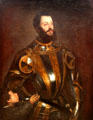 Portrait of Alfonso d'Avalos, Marquis of Vasto, in Armor with a Page by Titian at J. Paul Getty Museum Center. Malibu, CA.