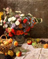 Still life with Flowers & Fruit painting by Claude Monet at J. Paul Getty Museum Center. Malibu, CA.
