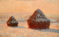 Wheatstacks, Snow Effect, Morning painting by Claude Monet at J. Paul Getty Museum Center. Malibu, CA