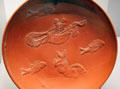 Roman terracotta bowl with fishermen from North Africa at Getty Museum Villa. Malibu, CA.