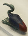 Egyptian glass & bronze statuette of squatting ibis at Getty Museum Villa. Malibu, CA.