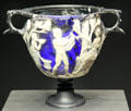 Roman cameo glass winecup with scenes of Bacchus & Ariadne at Getty Museum Villa. Malibu, CA